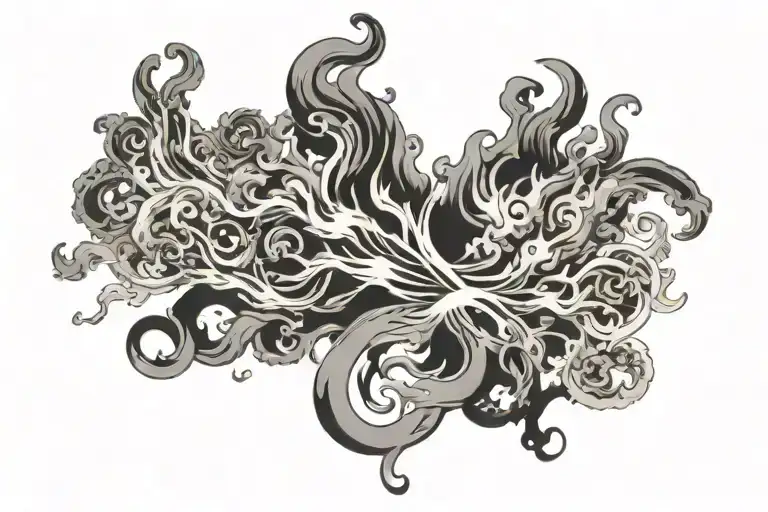 Creator of my own reality with smoke background black tattoo design idea