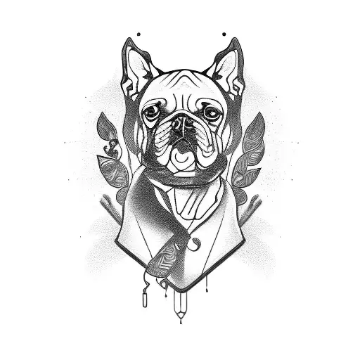 Dog on scooter tattoo design idea