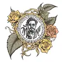 post Malone lyrics intertwined with smoke tattoo design idea