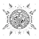 big number nine mix with arrow tattoo design idea