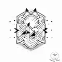 big number nine mix with arrow tattoo design idea