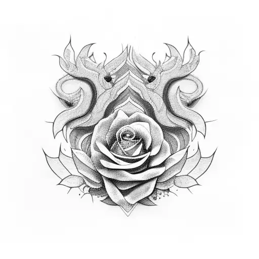 cobra com rosas tattoo design idea