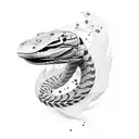 cobra com rosas tattoo design idea