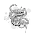 cobra com rosas tattoo design idea