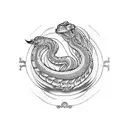 cobra com rosas tattoo design idea