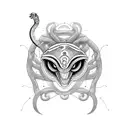 cobra com rosas tattoo design idea