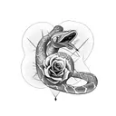 cobra com rosas tattoo design idea