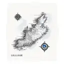 Map of Iceland tattoo design idea