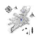 Map of Iceland tattoo design idea