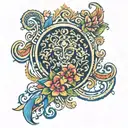 A tattoo design in the style of ancient Iran tattoo design idea