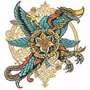 A tattoo design in the style of ancient Iran tattoo design idea