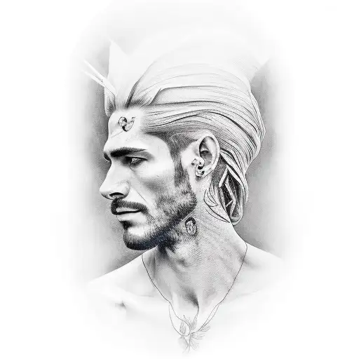 homme triste qui marche  tattoo design idea