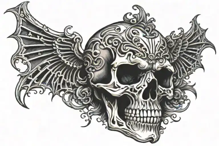 skeleton skull punk rock inspired tattoo tattoo design idea
