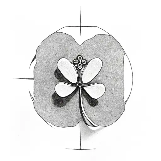 clover with cross in center tattoo design idea