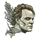 Michael Myers original face tattoo design idea
