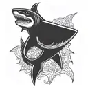 background for a skeleton shark tattoo design idea