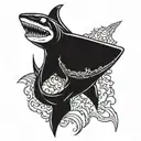 background for a skeleton shark tattoo design idea