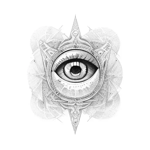 evil eye music armband tattoo design idea