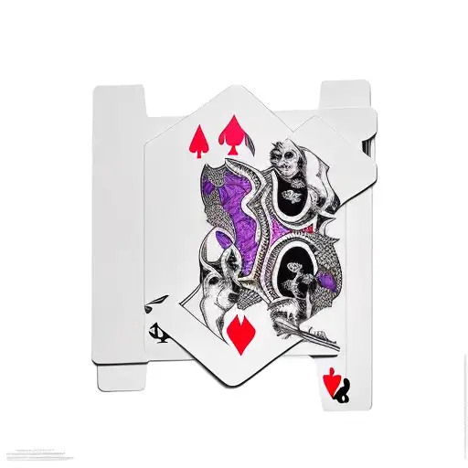 Joker card going on top of flower tattoo design idea