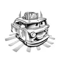 tow mater from the movie cars tattoo design idea