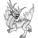 twо fire ice dragon tattoo design idea
