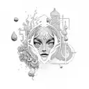 home is a question mark tattoo design idea