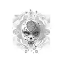 home is a question mark tattoo design idea