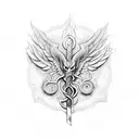 Caduceus staff tattoo design idea