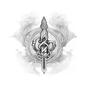 Caduceus staff tattoo design idea