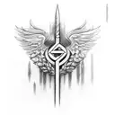 Caduceus staff tattoo design idea