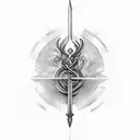 Caduceus staff tattoo design idea