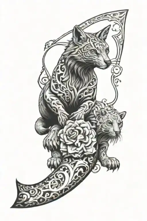 animal theme arm sleeve tattoo design idea