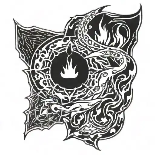 fire and ice tattoo design idea