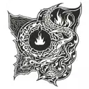 fire and ice tattoo design idea