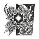 fire and ice tattoo design idea