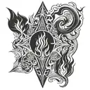 fire and ice tattoo design idea
