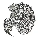 fire and ice tattoo design idea