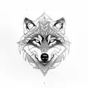Wolf with Forest  tattoo design idea