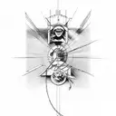 26-10-1977 with ac/DC Thunder no the background tattoo design idea