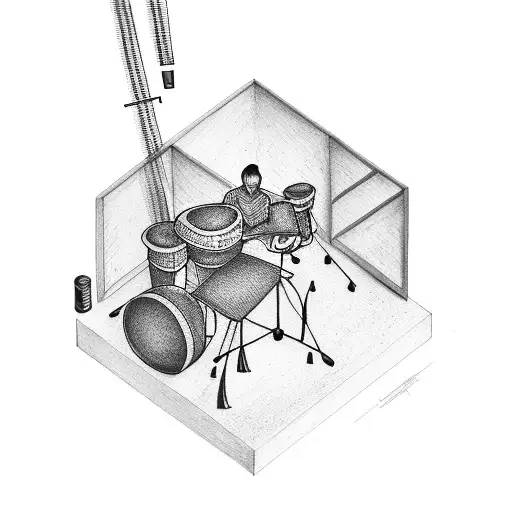 Drummer tattoo design idea