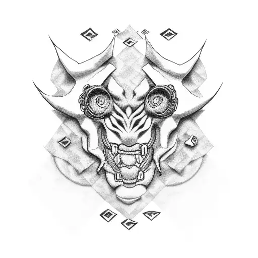 A portrait of an iconic Afro rapper with the numbers 666 subtly incorporated into the design tattoo design idea