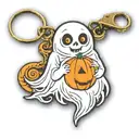 cute spooky halloween ghost keychain tattoo design idea