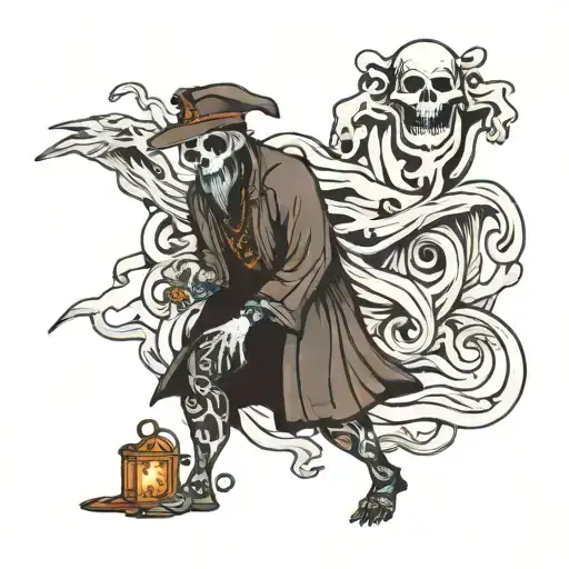sheet ghost with tattoo design idea
