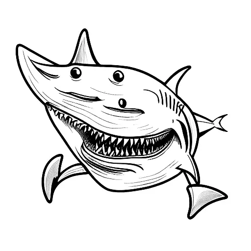 Minimalist “Shark” Tattoo Idea - BlackInk AI