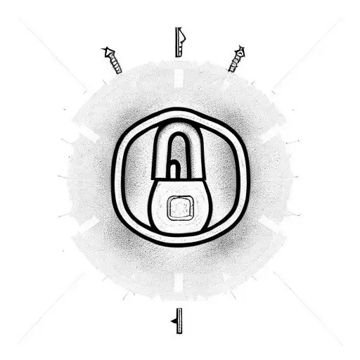 key lock tattoo design idea
