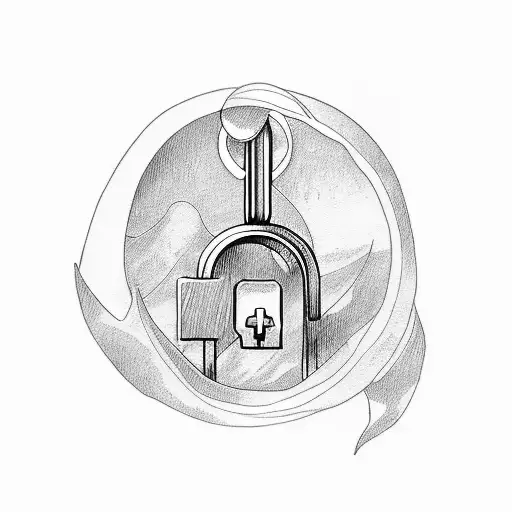 key lock tattoo design idea