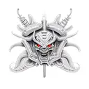 tractor demon tattoo design idea