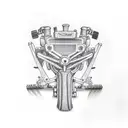 tractor tattoo design idea