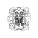 cobra mafia holding ice tea tattoo design idea