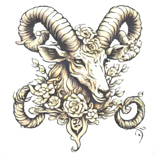Aries sign made from gypsophila branches tattoo design idea